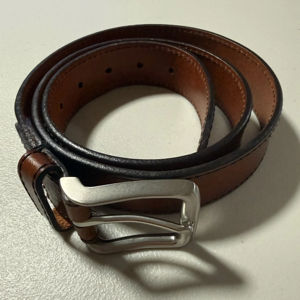 Fossil Men’s Classic Brown Leather Belt Size 38 Preppy Office Professional